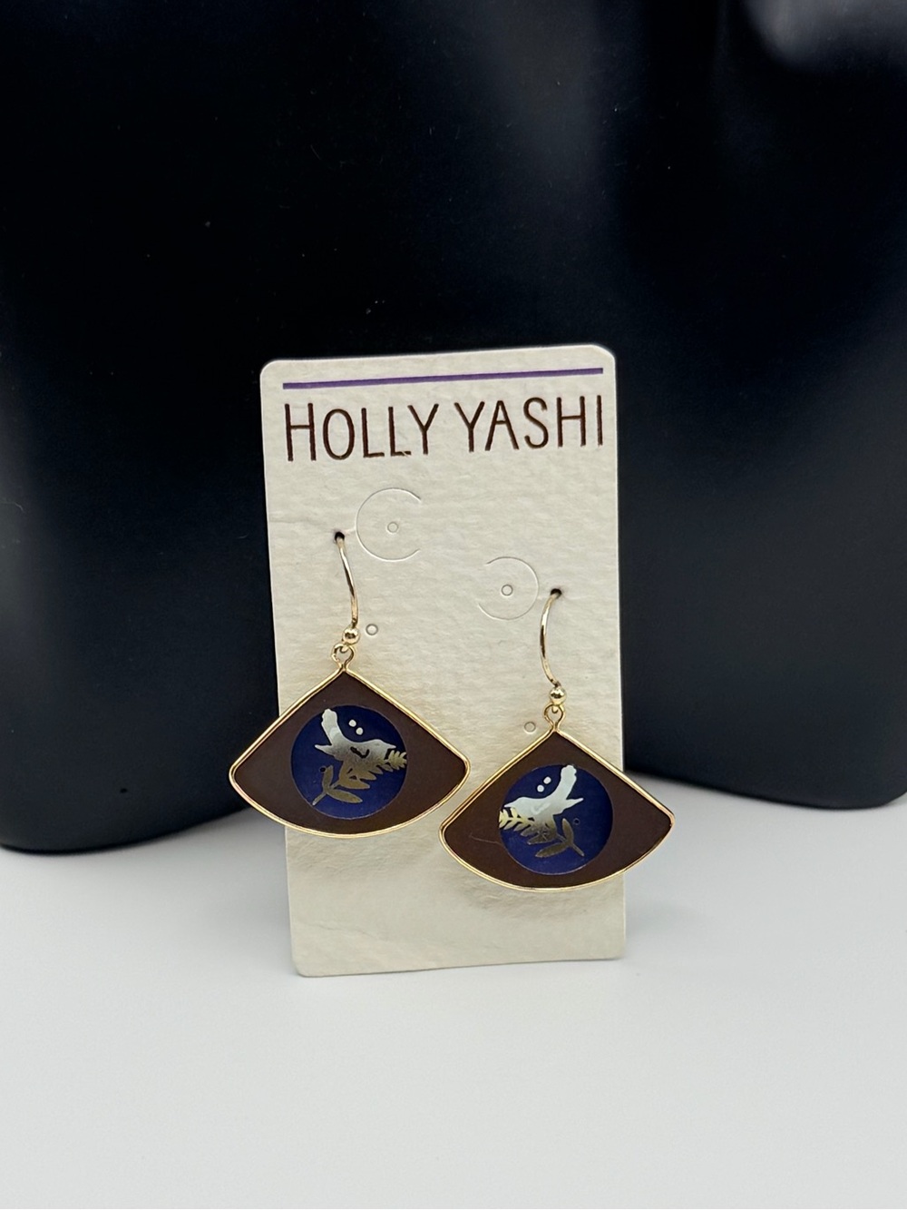 Holly Yashi Bird Motif Dangle Drop Pierced Earrings NWT